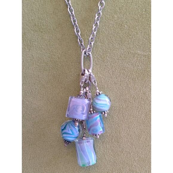 Lela Belle Hand Blown Murano Glass Beads - Set of 10 - Shades of Purple B3 - Picture 9 of 12